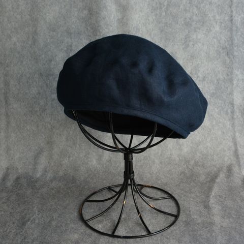LINEN BERET (NAVY) - リネン ベレー帽 （ネイビー）