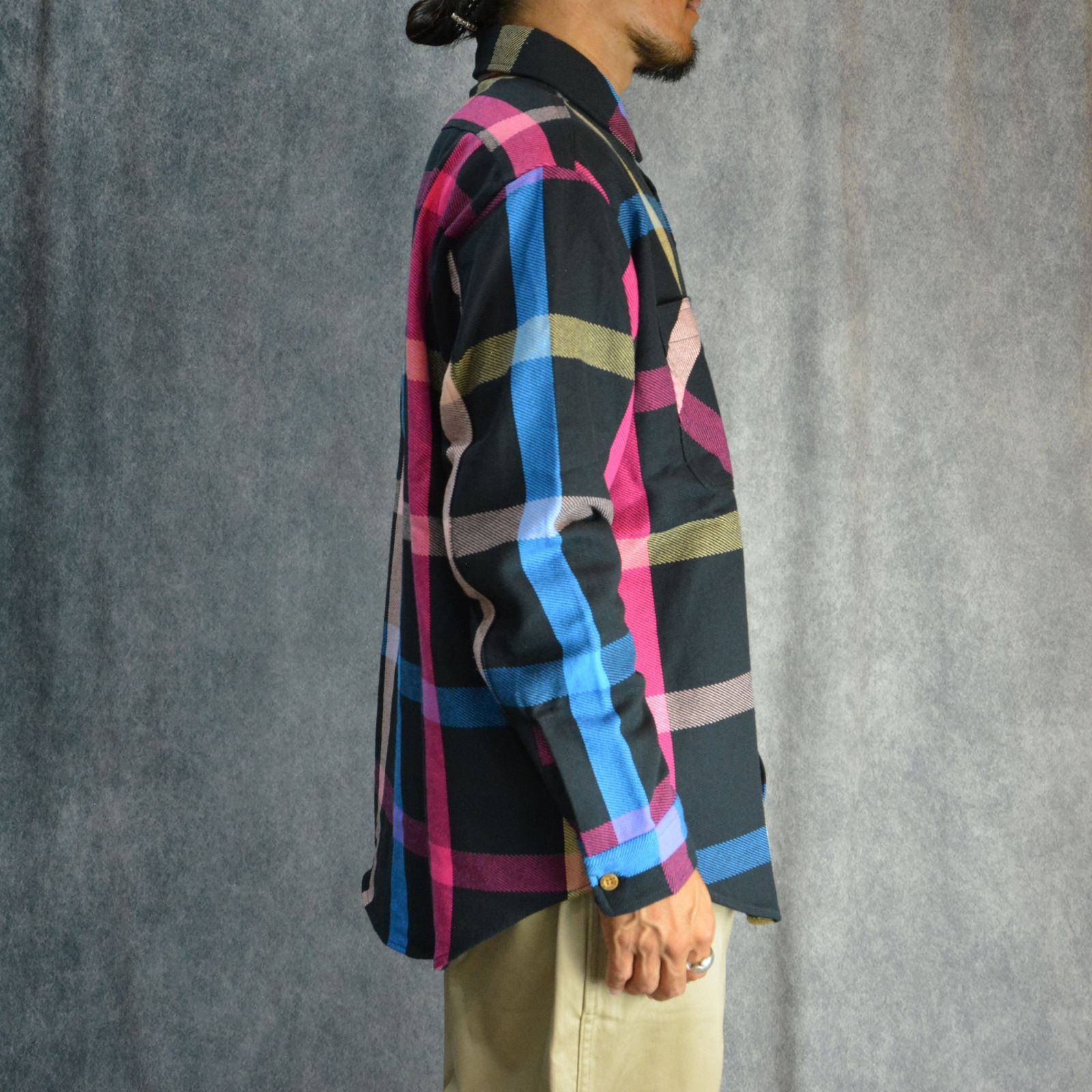 × BIG MAC SHIRT （NVY CHECK） / テーパードシルエット チェックシャツ