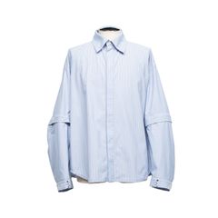 デタッチャブルスリーブホックカフスシャツ (SAX STRIPE)｜LB26SS-SH11-FTS