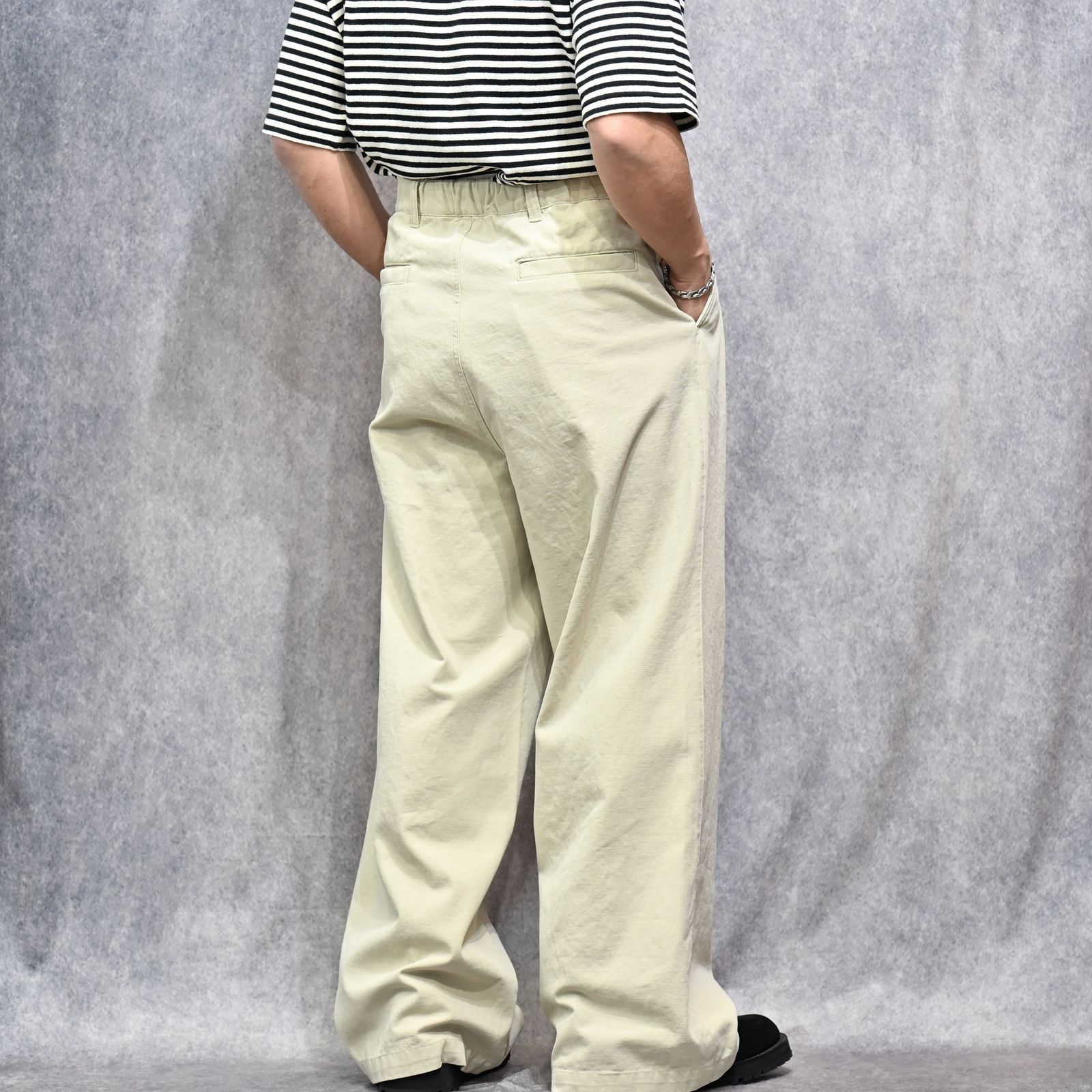 CHINO WIDE TROUSERS （BEIGE） / チノパンツ ワイドトラウザー （ベージュ） 2026SS-PT2-YT