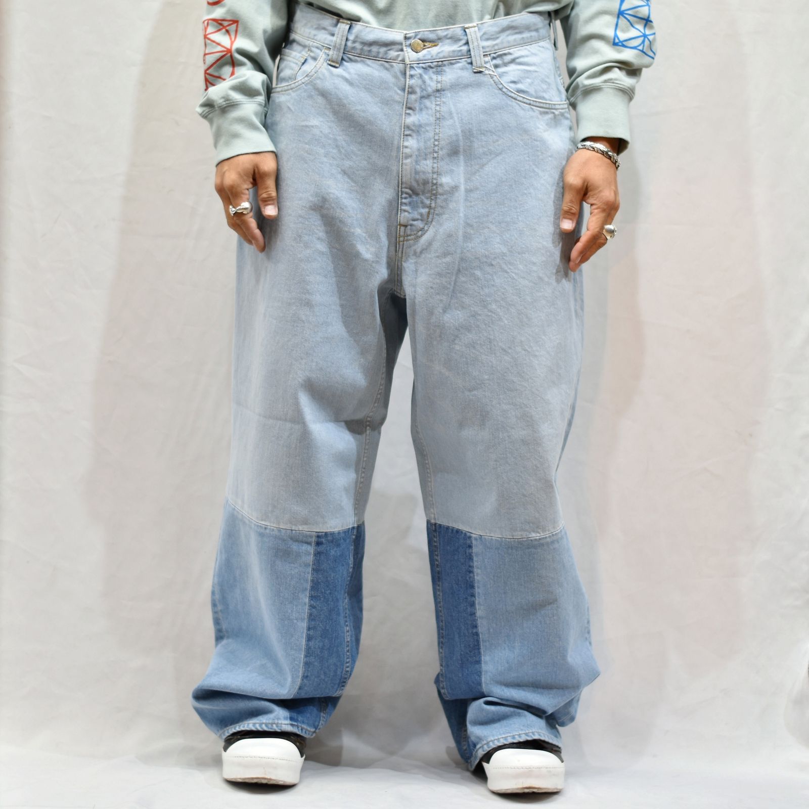 PATCHWORK BIG DENIM PANTS "