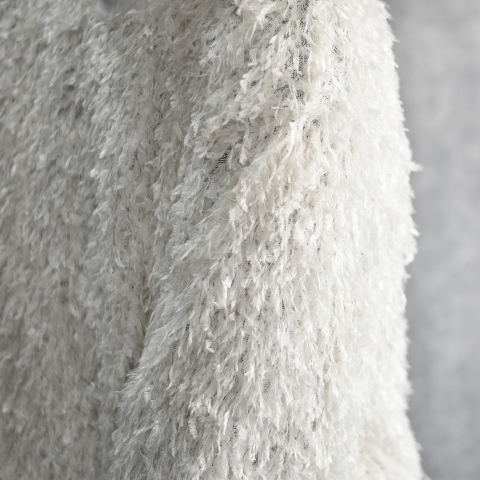 FEATHER KNIT CREWNECK SWEATER (WHT) / シャギーニット クルーネック スウェット