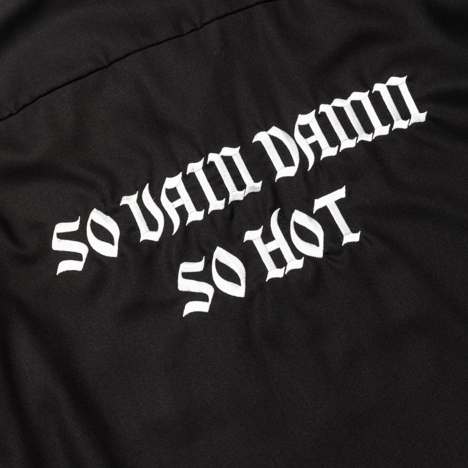 EMBROIDERY OPEN COLLAR L/S SH (BLACK) / オープンカラー 長袖シャツ