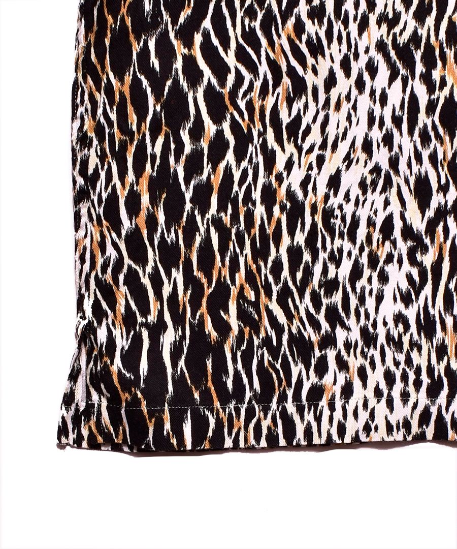 MINEDENIM - Leopard Open Collar SH （WPT） レオパード