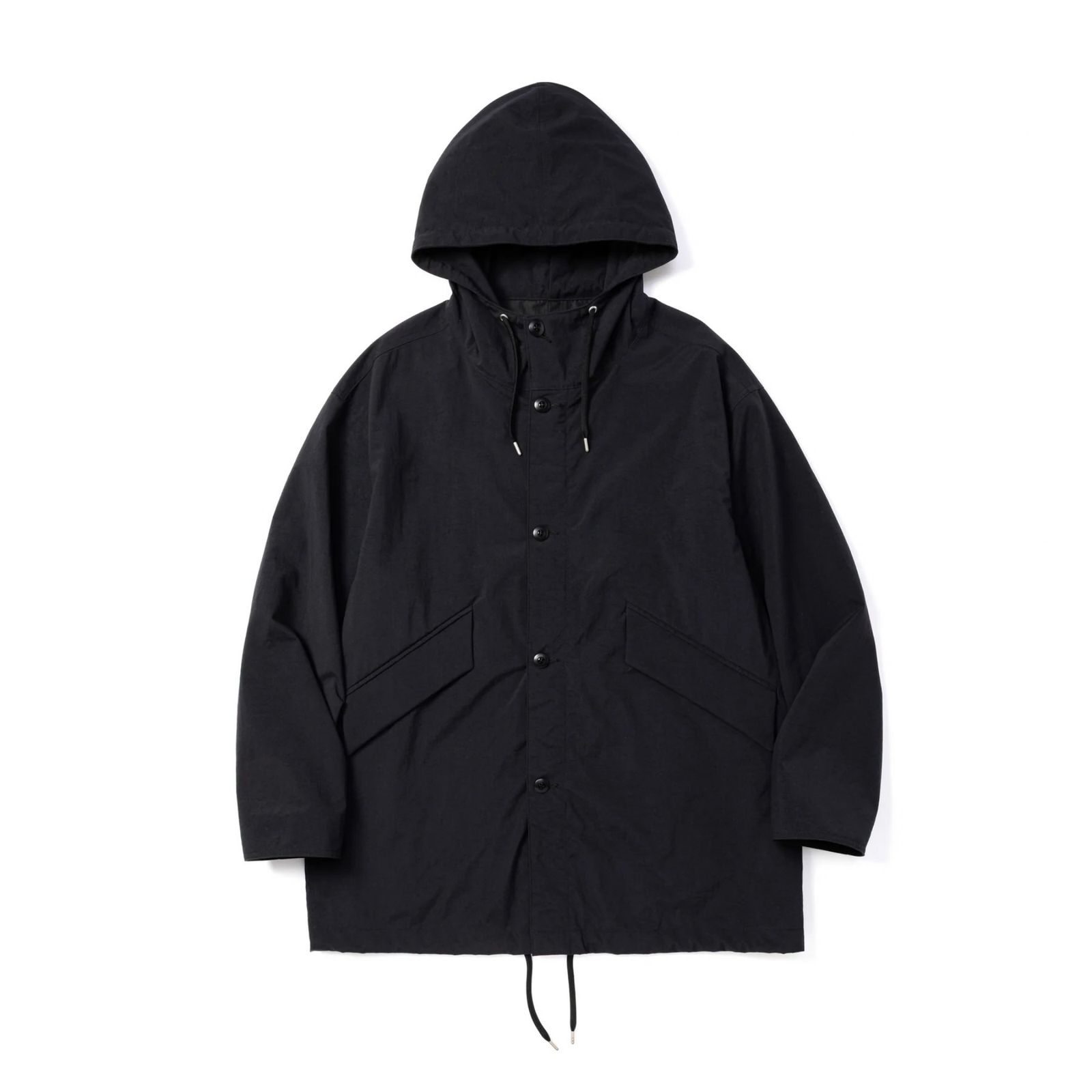 NYLON OX HOODED MODS COAT (BLACK)｜ナイロン オックスフォード モッズコート｜CL-26AWJKT003EX