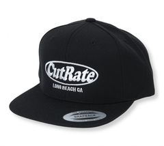 CUTRATE LOGO EMBROIDERY CAP (BLACK×WHITE) / スナップバック ロゴ刺繍 ベースボールキャップ