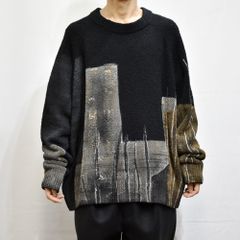 ラグランスリーブセーター / LB22AW-KN01-HP (BLACK×LANDSCAPE)