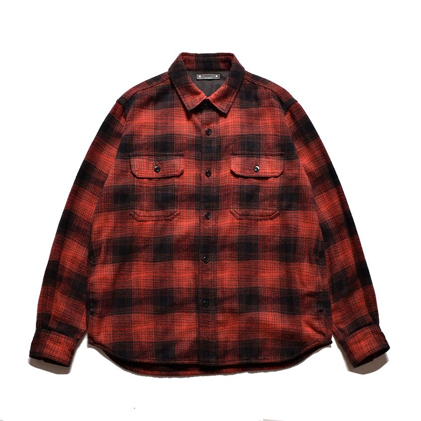 MINEDENIM - Distortion Ombre Check Flannel Over SH （RPT） / オンブレーチェック シャツ （ レッド） 2410-5001 | chord online store