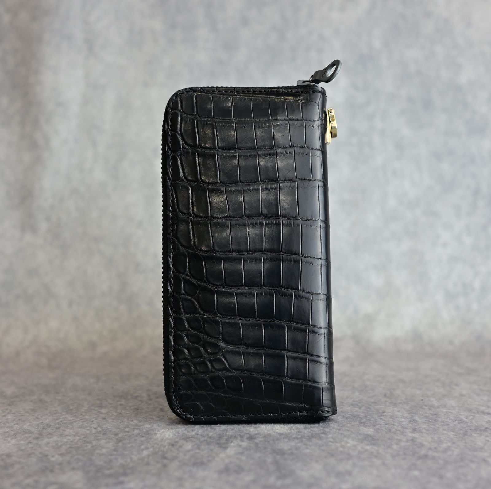 オイルクロコ ラウンドジップ 財布 (BLACK /ブラック) 383-03