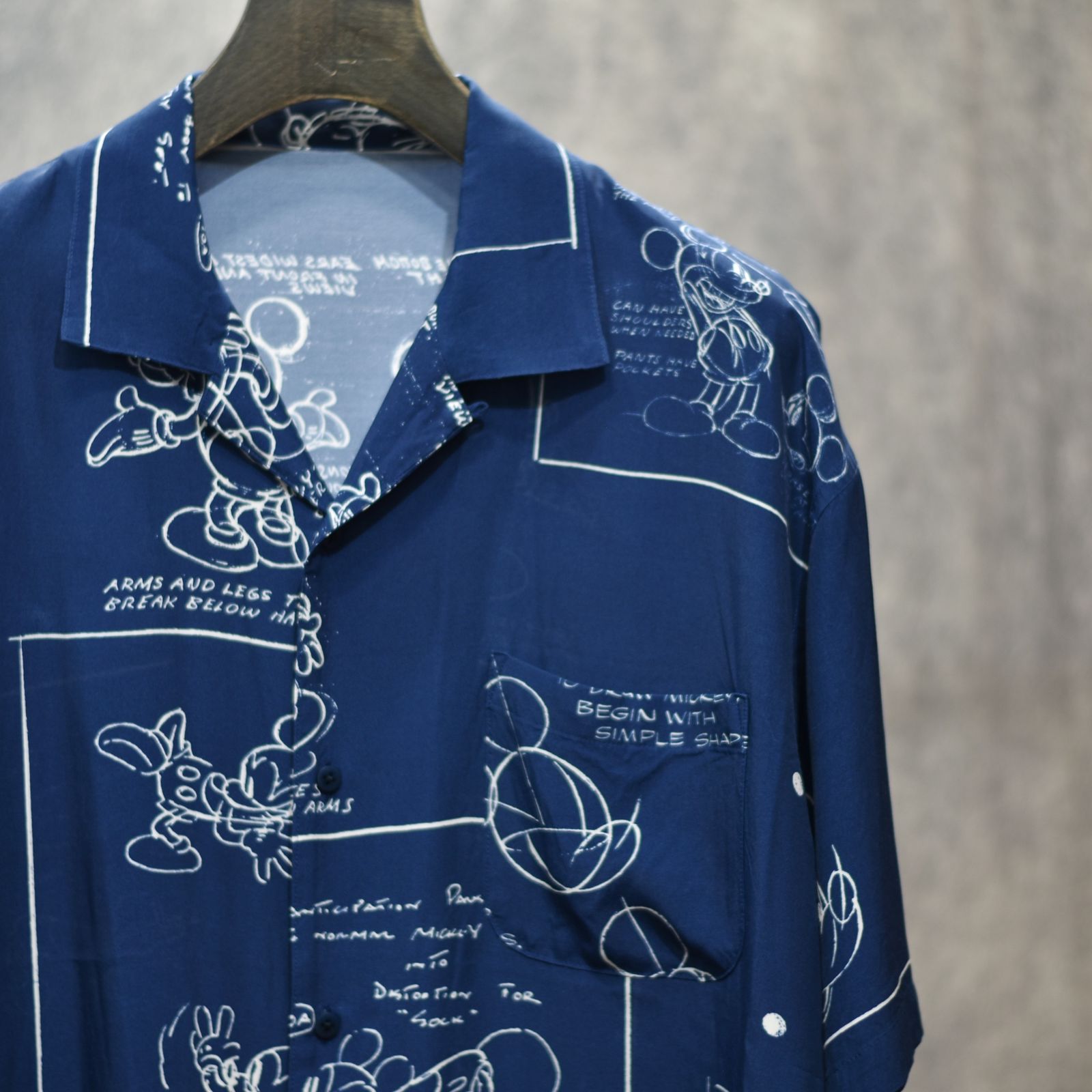 DISNEY MS/PC ALOHA COLLECTION ALOHA SHIRT / DISNEY MICKEY MOUSE (NAVY) / アロハ シャツ / ディズニー ミッキー マウス / DP-024-3290-41