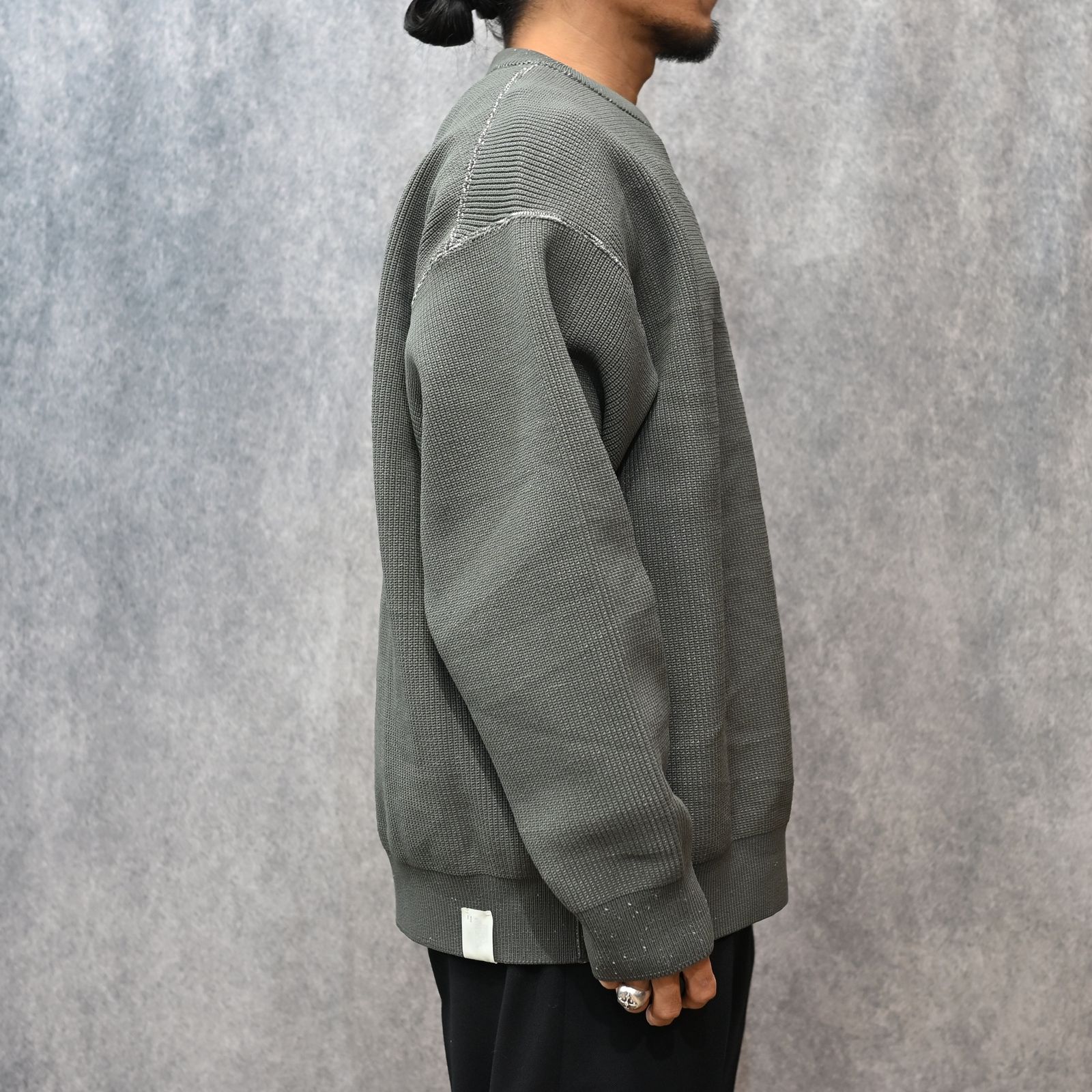 EXCHANGE SERVICE TOPS KNIT （MIX GRAY）｜リバーシブル ニット｜9252-KT02-016