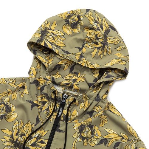 ALLOVER FLOWER PATTERN ANORAK PARKA (KHAKI OLIVE)