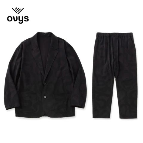 × OVYS SNAKE PATTERN NYLON T/T JACKET & PANTS (BLACK)｜× オーヴィーズ 蛇柄 ナイロン セットアップ｜ov-ls-jkpt-0001
