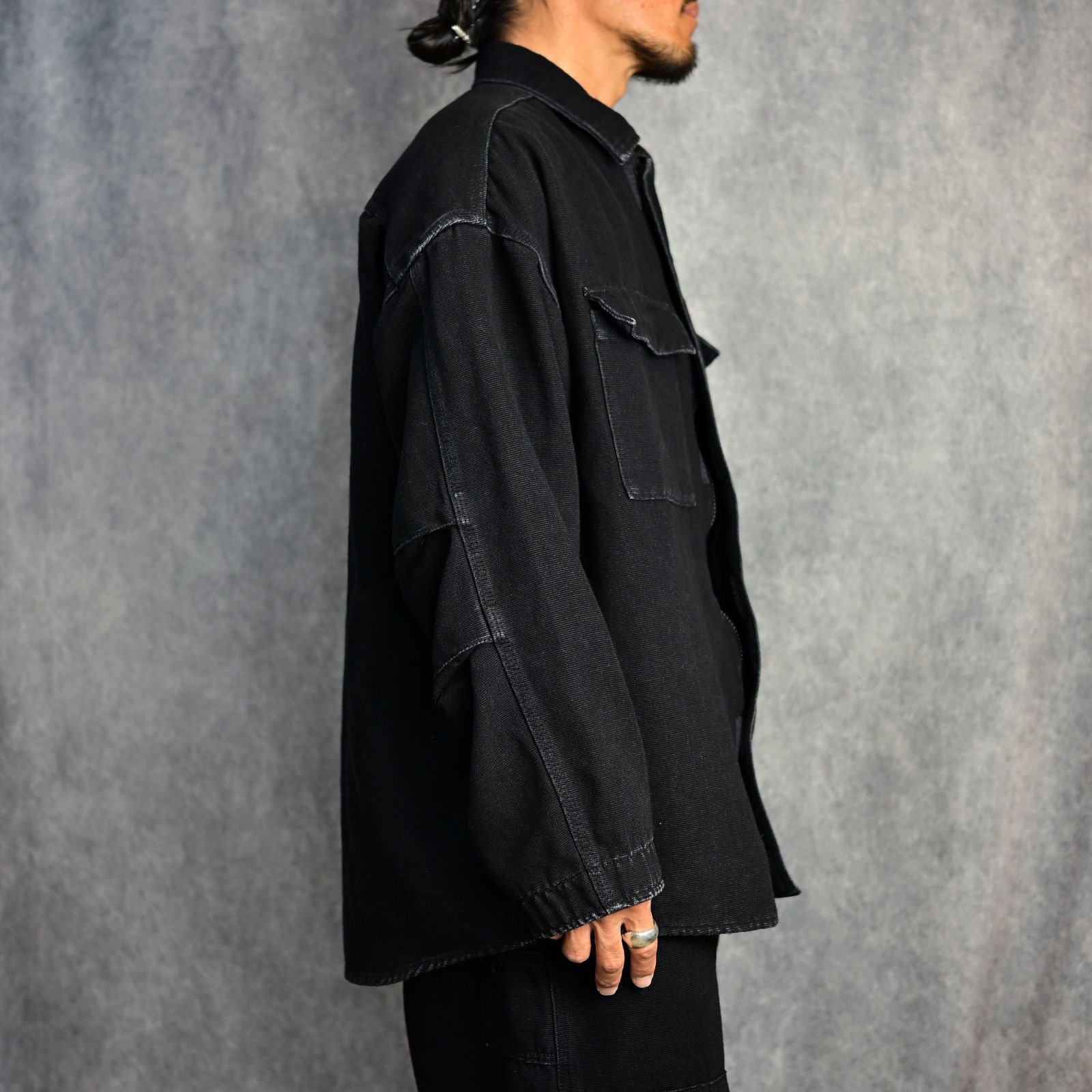 SHIRT BLOUSON (BLACK) -  シャツブルゾン （ブラック） 1242-BL03-001