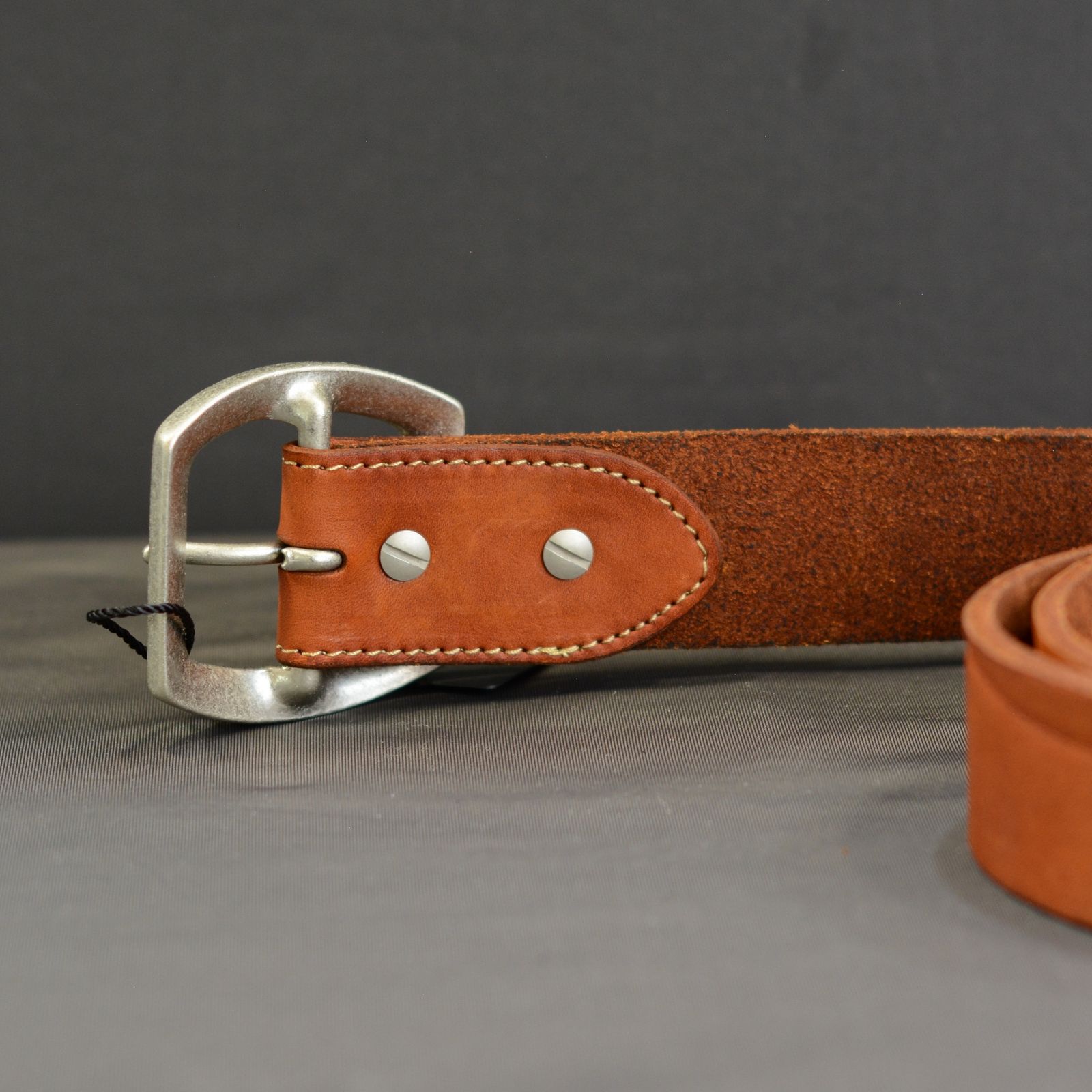 ダブルショルダーレザー 製品染めベルト （BROWN）