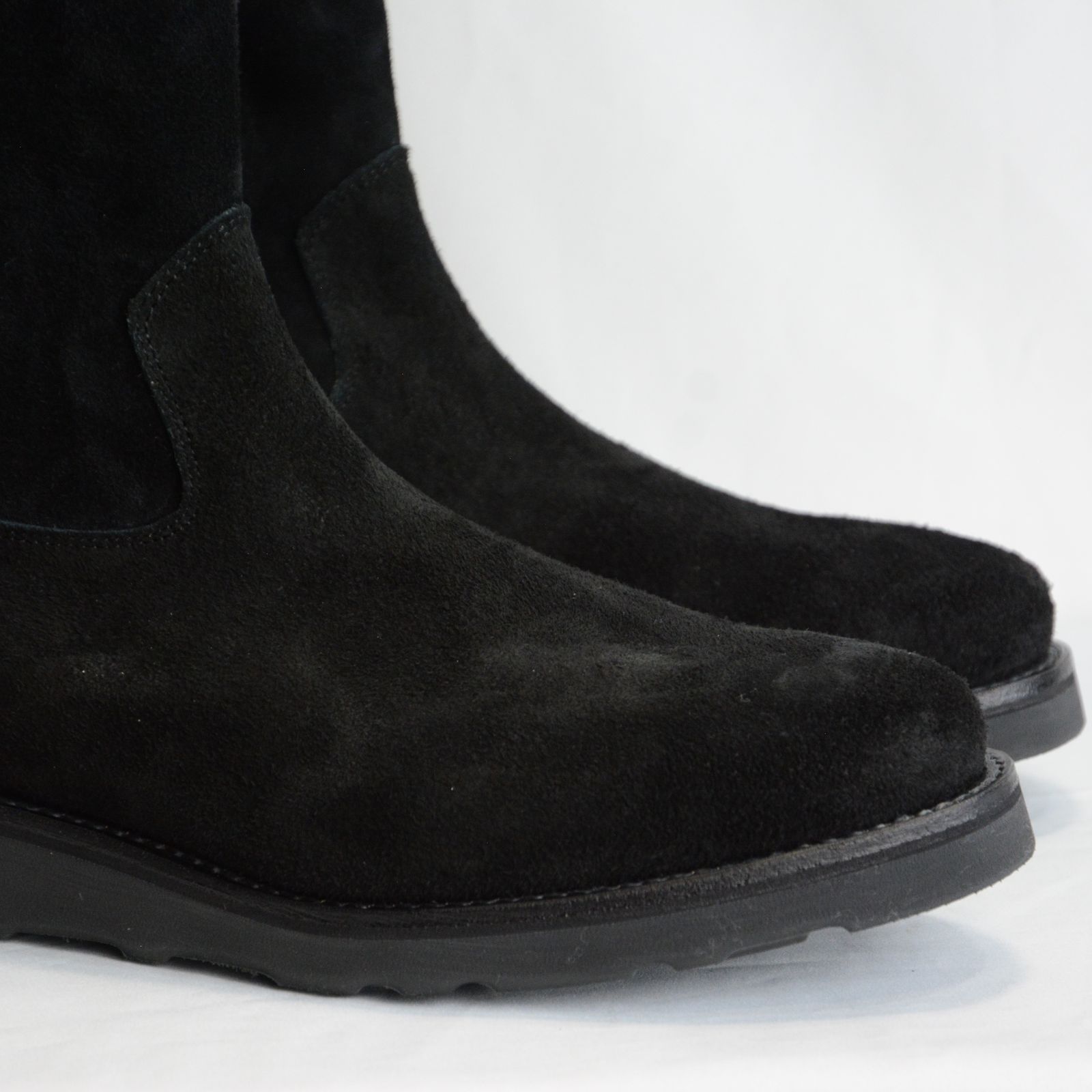 MINEDENIM - Suede Leather Back Zip Boots （BLACK） / スエード 