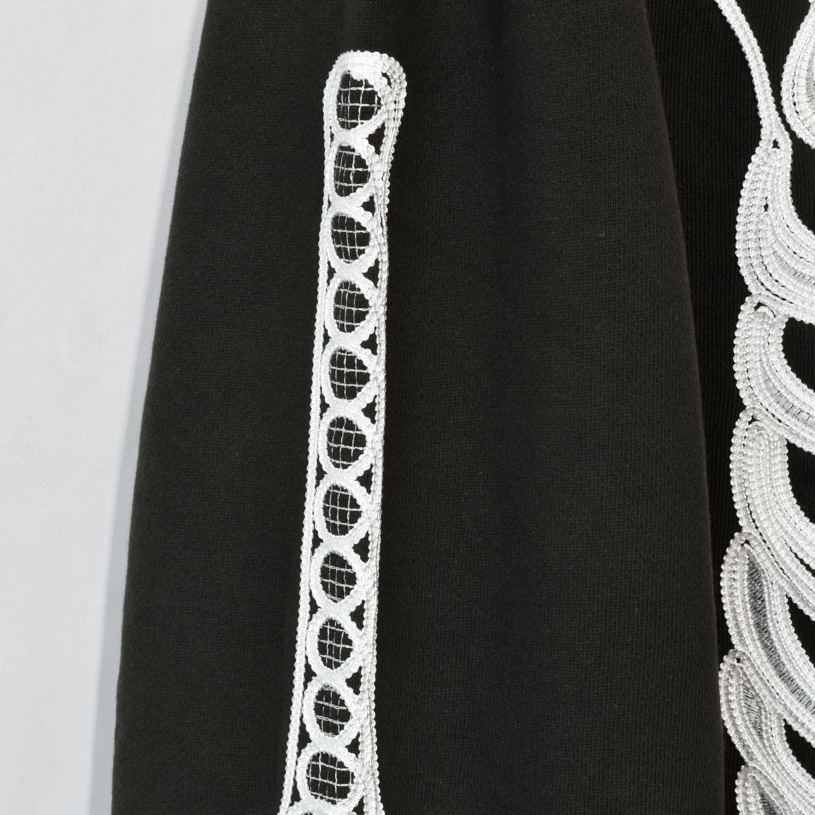 CORD EMBROIDERED CREW NECK SWEATER 'BONES (BK) / コード刺繍 クルーネック スウェット トレーナー