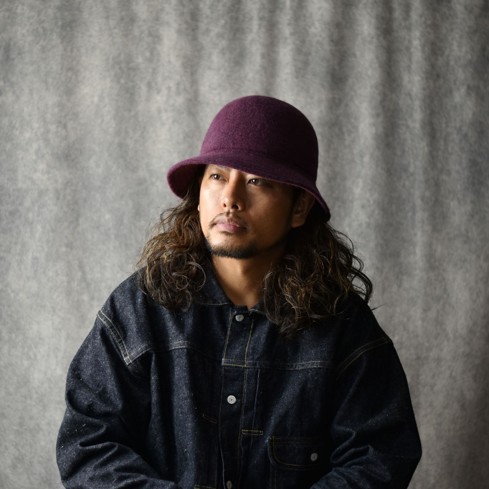 Angora Wool Bell Hat "BOYZ" (BURGUNDY) / アンゴラウール ベル型ハット