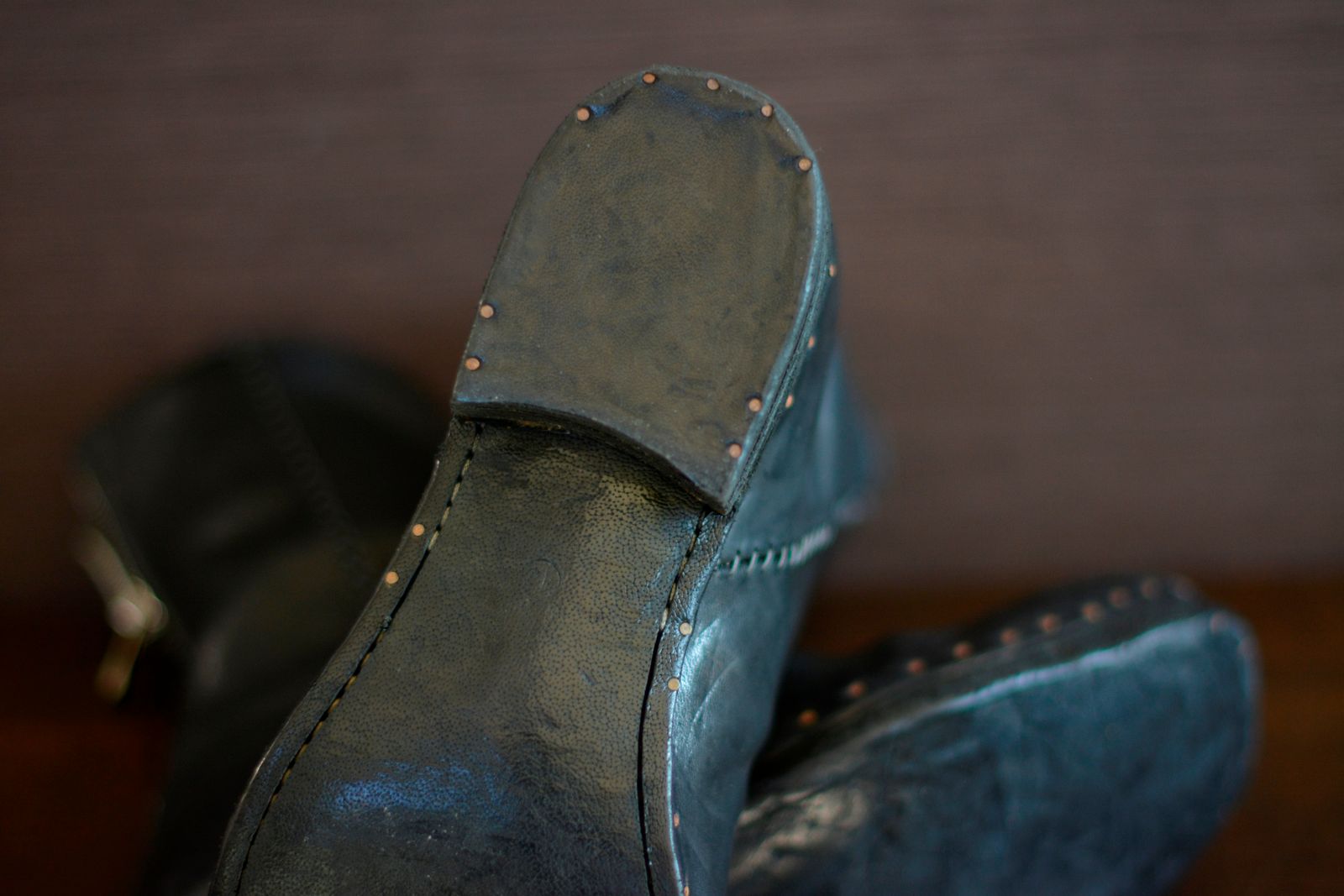 HORSE BACK ZIP PECOS W/NAILS LINED LEATHER SOLES PIECE DYED