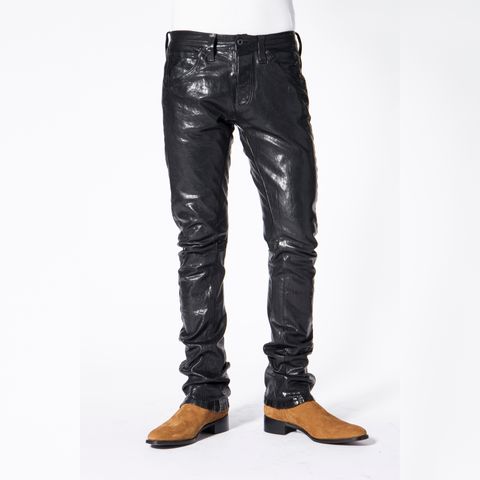 イタリーショルダー製品染め パンツ （BLACK）｜レザーパンツ 1254-08