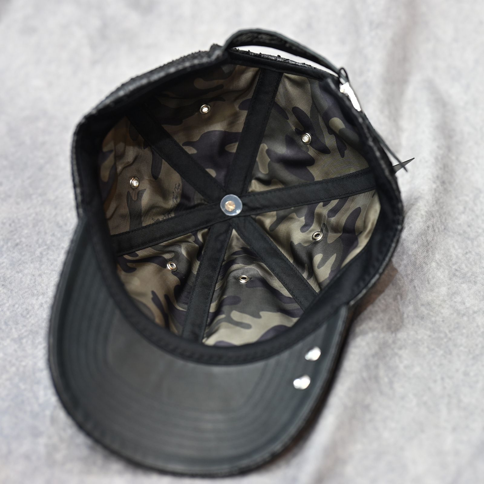 THE LINE PYTHON CAP （BLACK） / パイソンレザーキャップ （ブラック） T-284