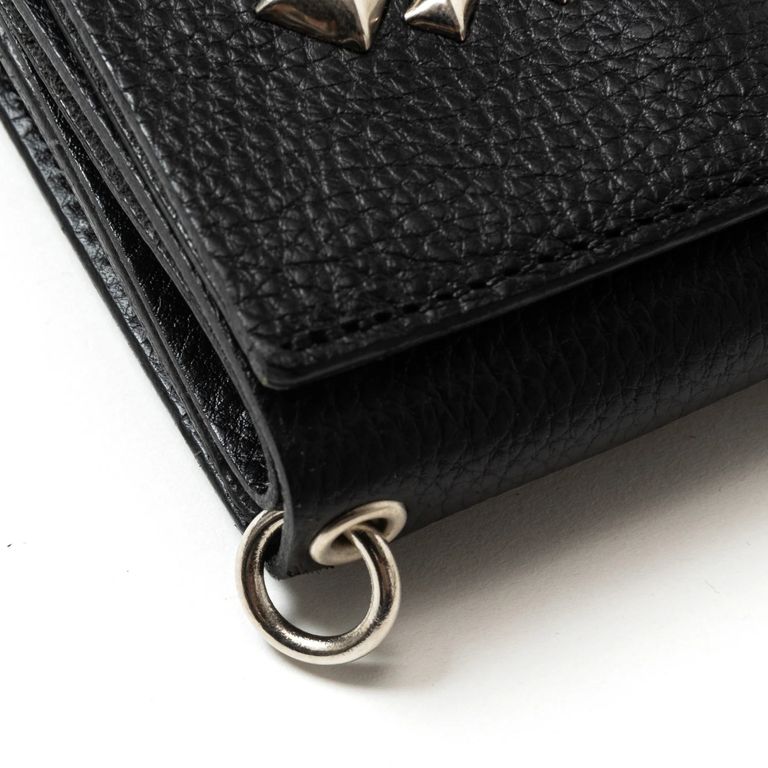 CALEE - STUDS LEATHER MULTI WALLET (BLACK) / スタッズ レザー