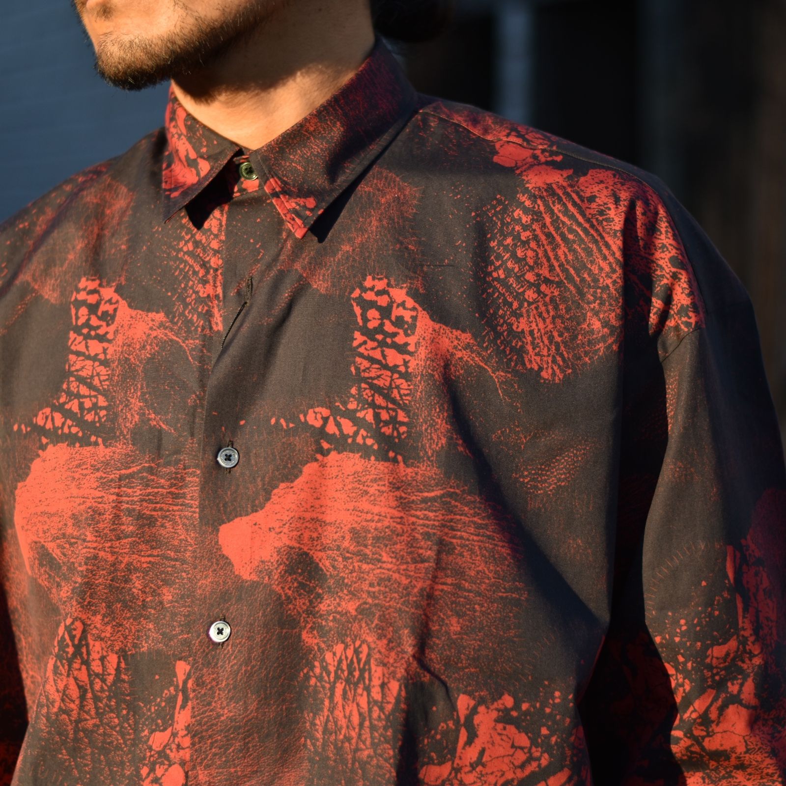 JOHNLAWRENCESULLIVAN - Printed cotton oversized shirt ” | chord 