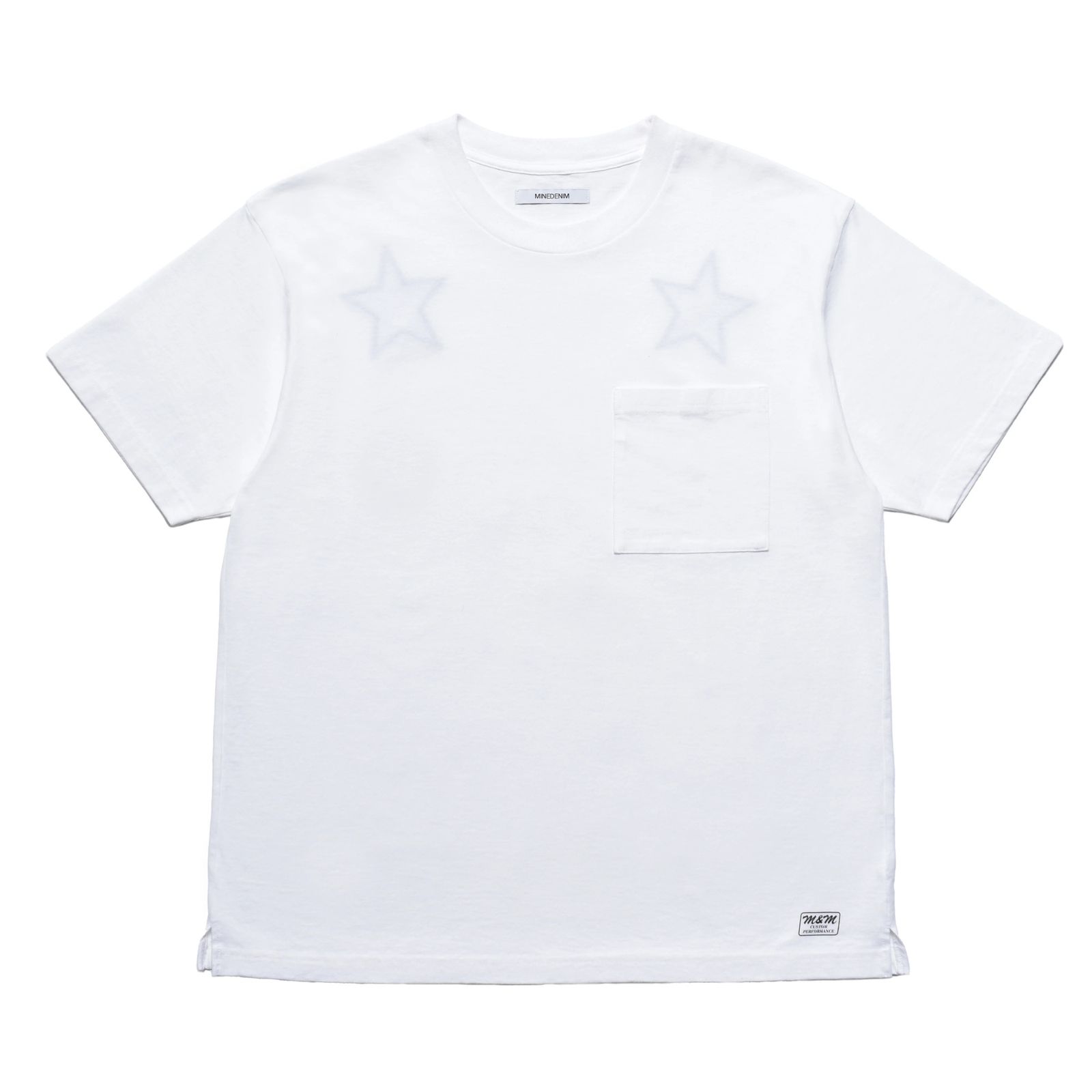 × M&M CUSTOM PERFORMANCE Star Embroidery Pocket Tee （WHT）｜× エムアンドエムカスタムパフォーマス 星刺繍 ポケットTシャツ｜MND-MM41