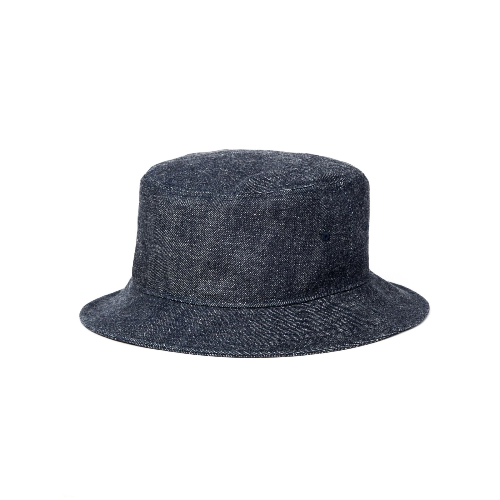 LEATHER WAPPEN DENIM BUCKET HAT (INDIGO BLUE)｜レザーワッペン デニム バケットハット｜CL-26AWCP003