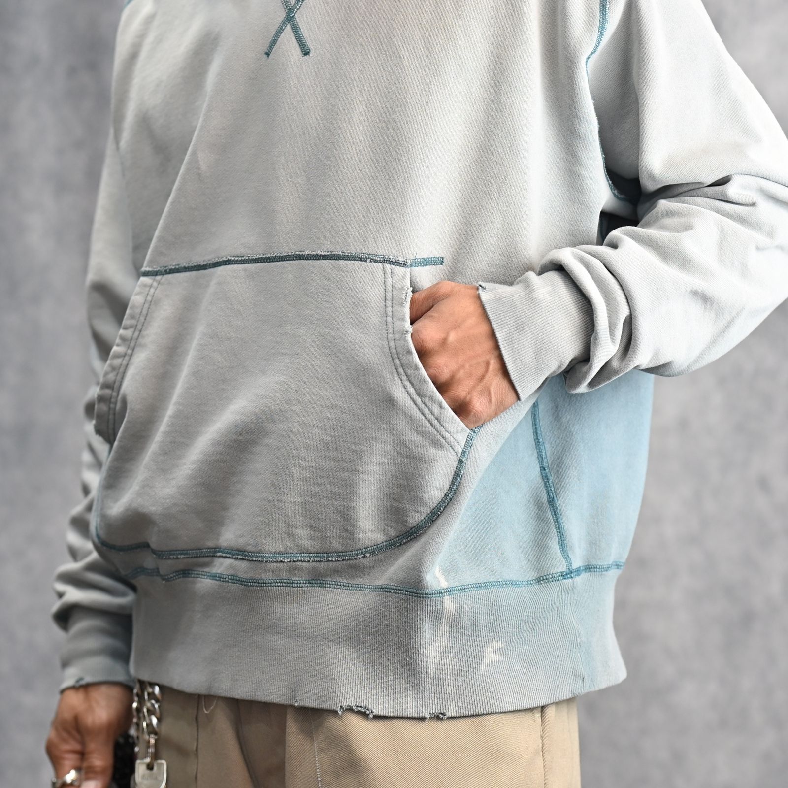 W-V AFTER HOODIE (BLUE / ブルー) パーカー フーディー 2401002M