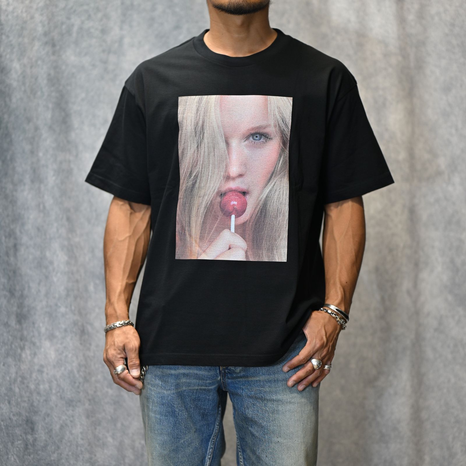 Mサイズ minedenim mike dowson lollipop T 黒 MINEDENIM - MIKE DOWSON “Naked Fashion Girls”×Stie-lo