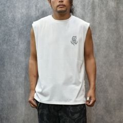 MULTI FUNCTION LOGO N/S TEE (WHITE) / 機能素材 ノースリーブカットソー