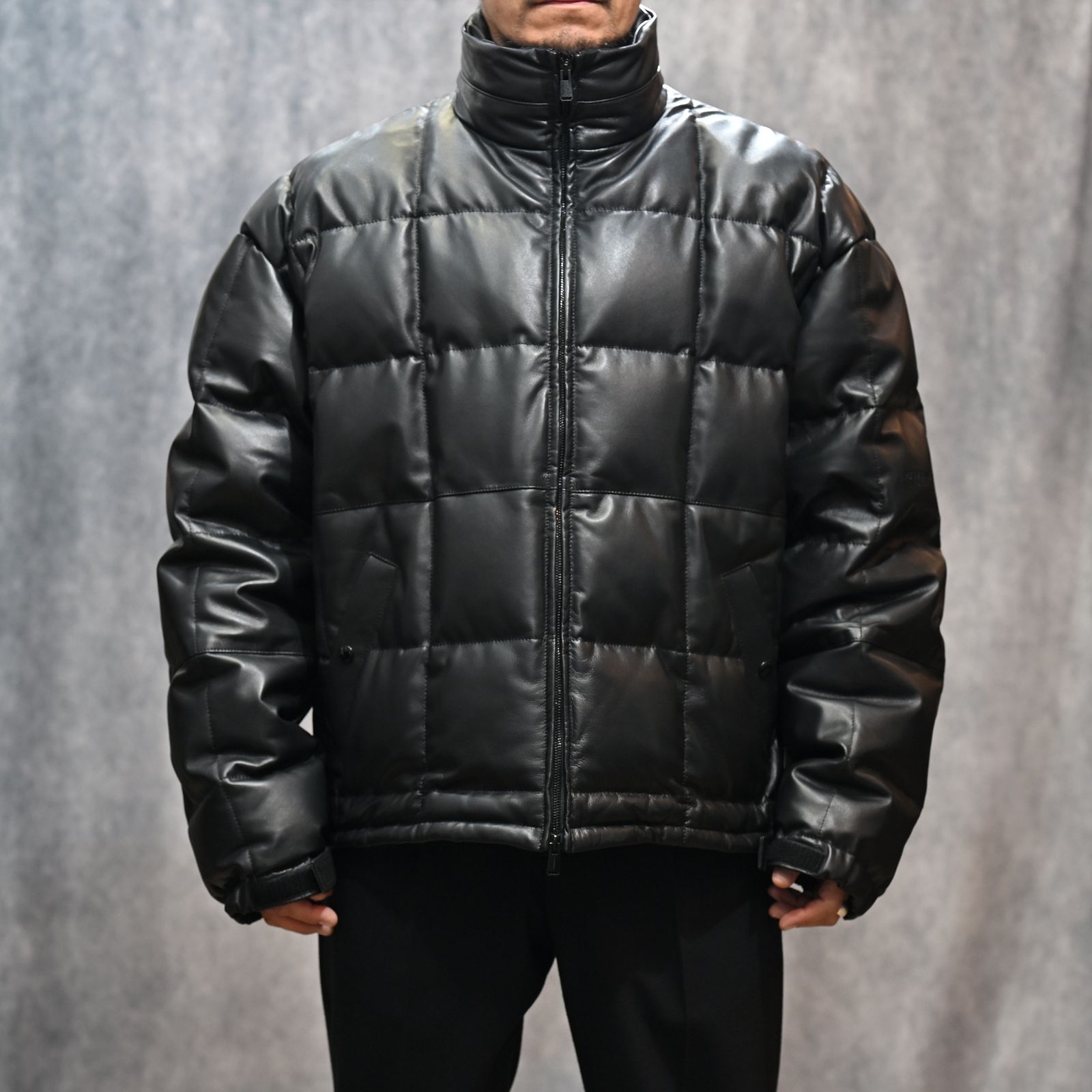 LEATHER DOWN JK (BLACK） / レザー ダウンジャケット （ブラック） 78001130