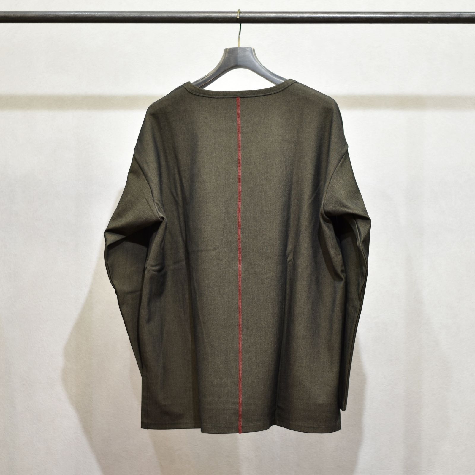 ポリエステルレーヨンアクリル ストレッチ ポケットカットソー （KHAKI）