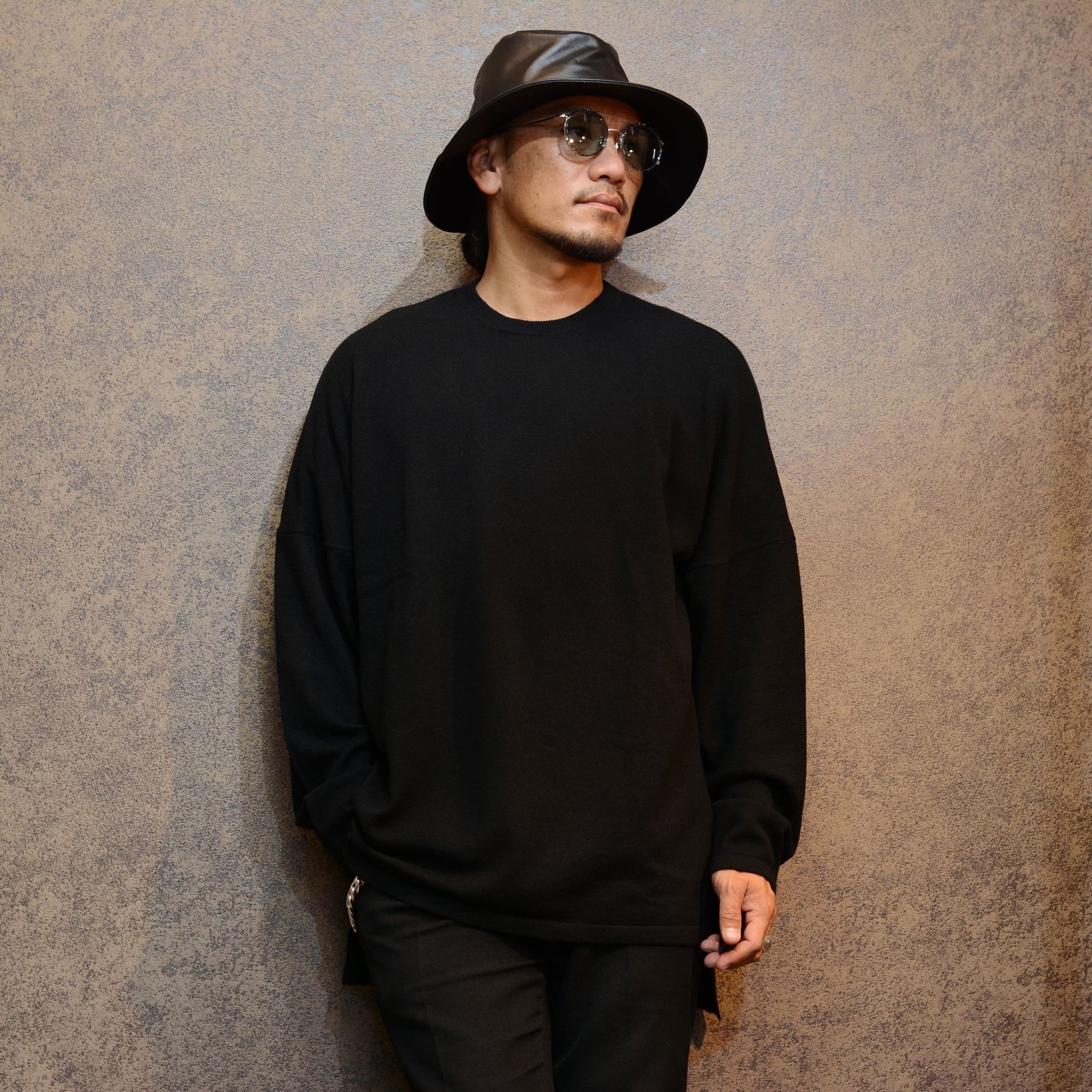 ウールカシミアニット クルーネック （BLACK）