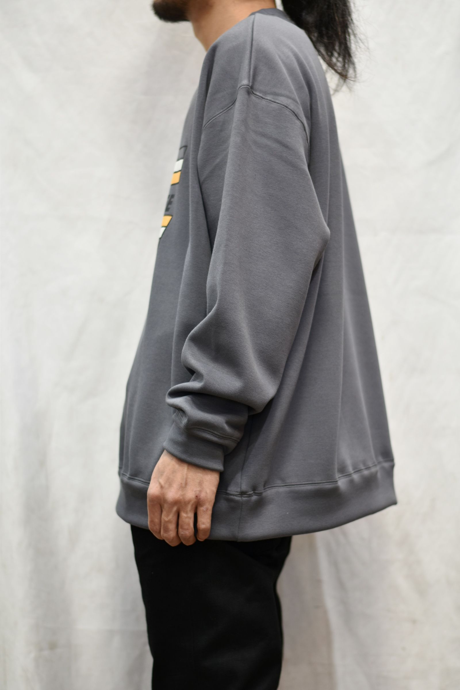 CALEE - BOMBER HEAT CREW NECK SWEAT (GRAY) | chord online store