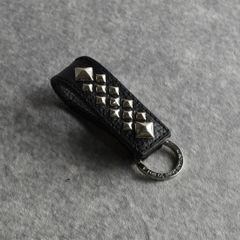 STUDS LEATHER SNAP KEY RING (BLACK) / スタッズ レザー スナップタイプ キーリング
