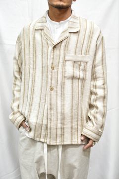 リネンシルク ストライプ シャツ