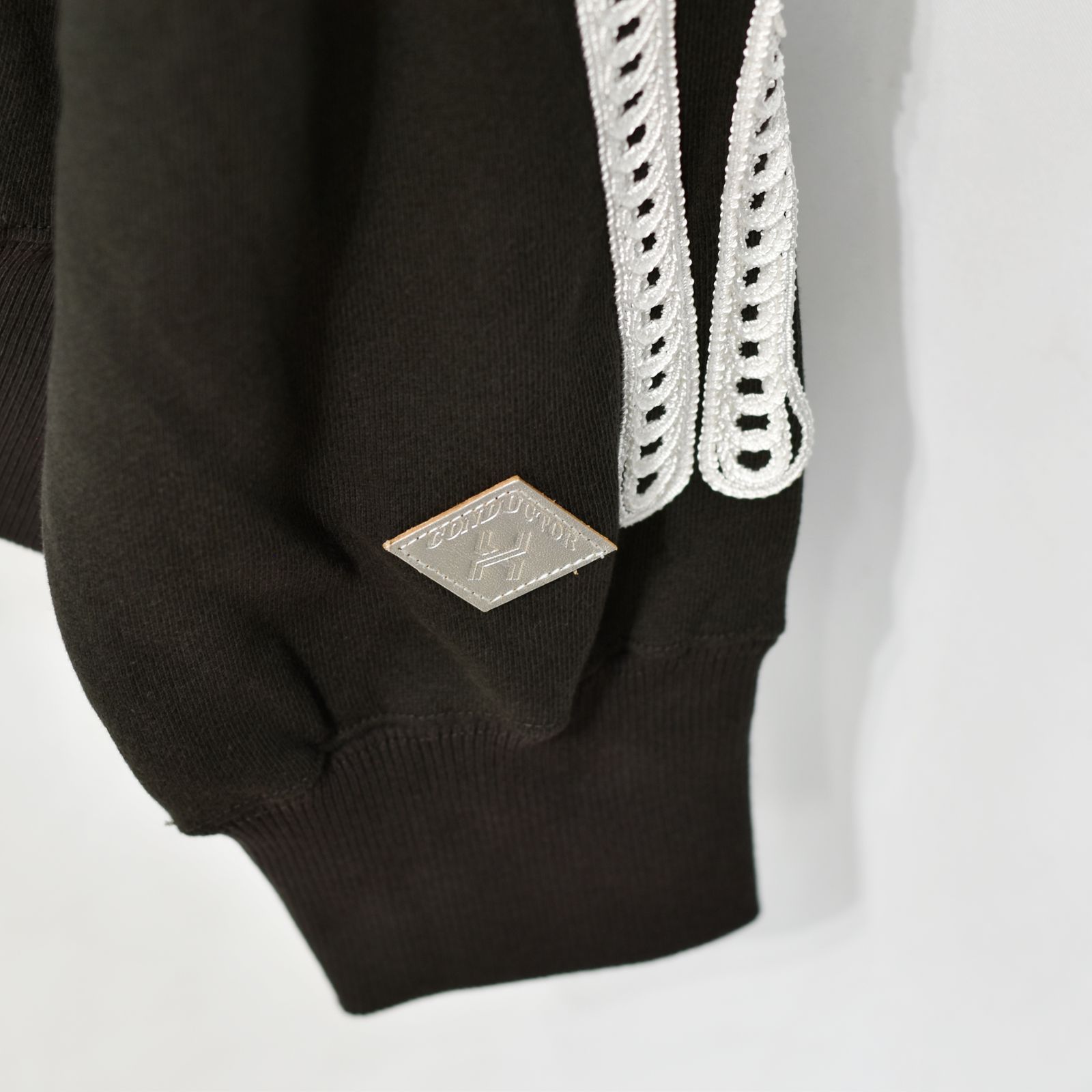 CORD EMBROIDERED CREW NECK SWEATER 'BONES (BK) / コード刺繍 クルーネック スウェット トレーナー