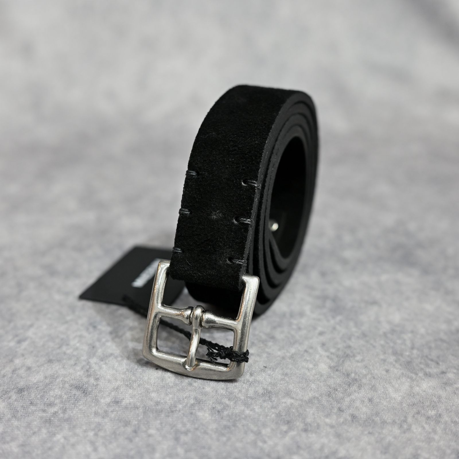 Thick Velour Blade-tip Studs Belt （BLK）｜ベロア 剣先スタッズ ベルト｜MDLBT001
