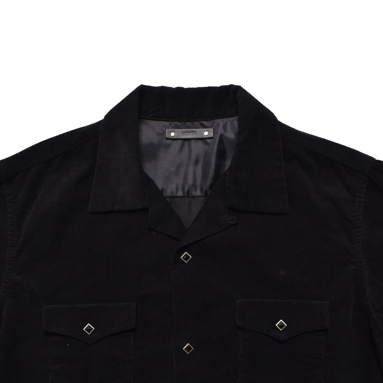 Narrow Corduroy Western Open Collar SH （BLK） / ウエスタン コーデュロイシャツ （ブラック） 2508-5001