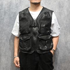ジャパンステア ミモザレザー製品染め フィッシングベスト （BLACK / ブラック） 2192-02