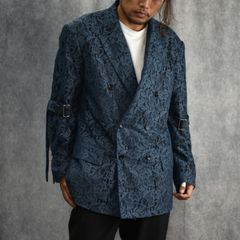 FLOWER LACE BONDAGE DOUBLE BREASTED JKT (BLUE)
