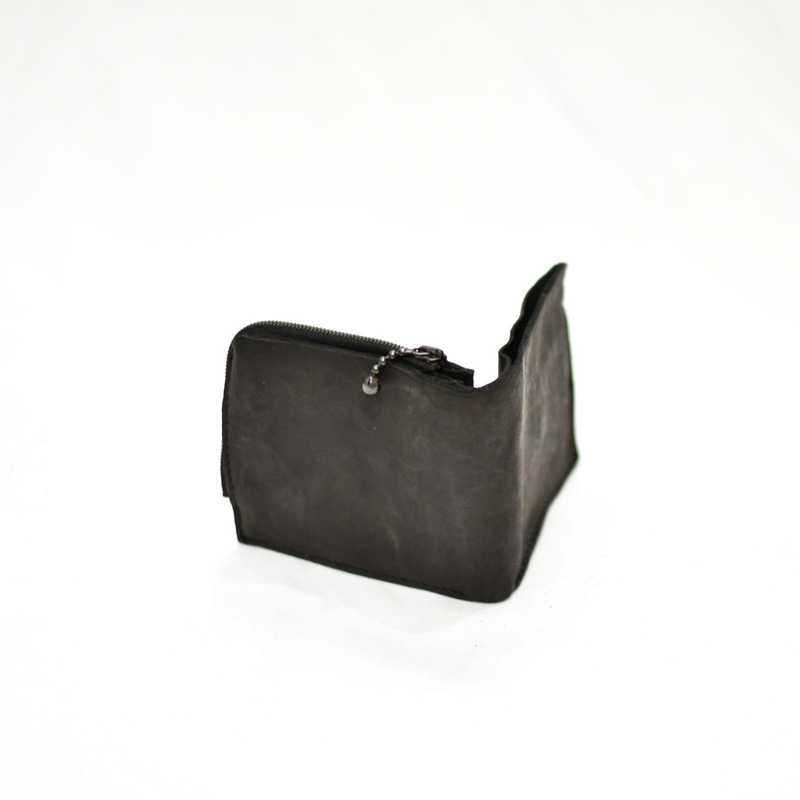 ダブルショルダー製品染め 二つ折りウォレット （BLACK）