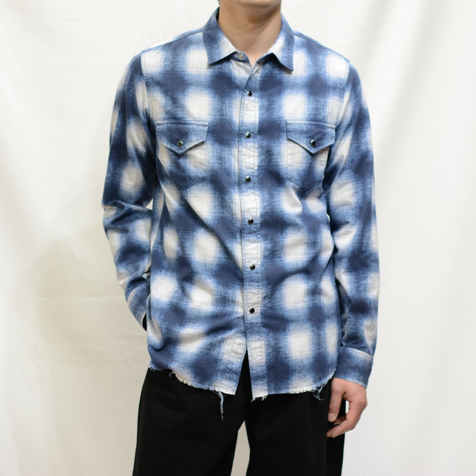 MINEDENIM - Smoky Ombre Check Western SH | chord online store