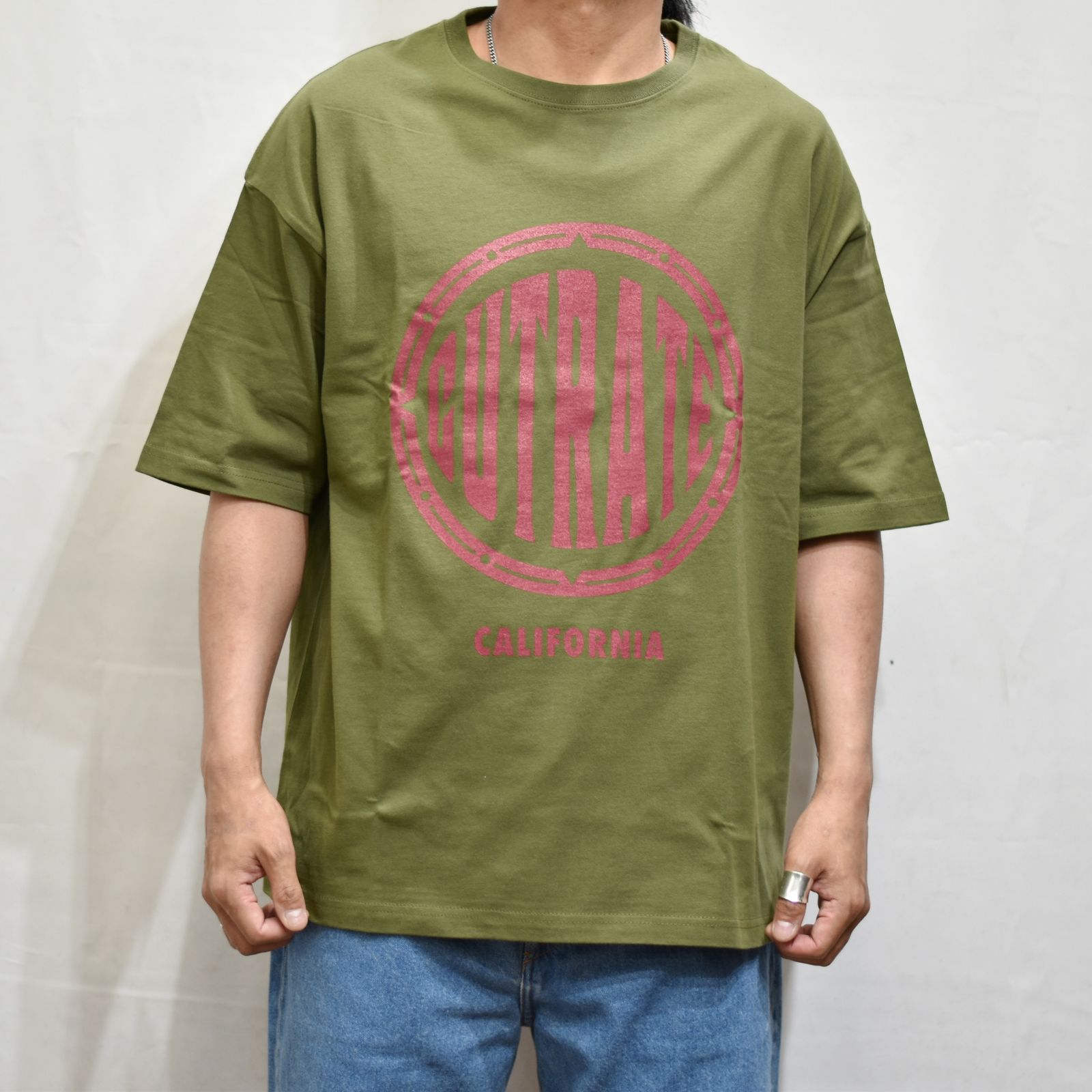 CUTRATE BEACH CITY CA DROPSHOULDER S/S -T-SHIRT (CITY GREEN)