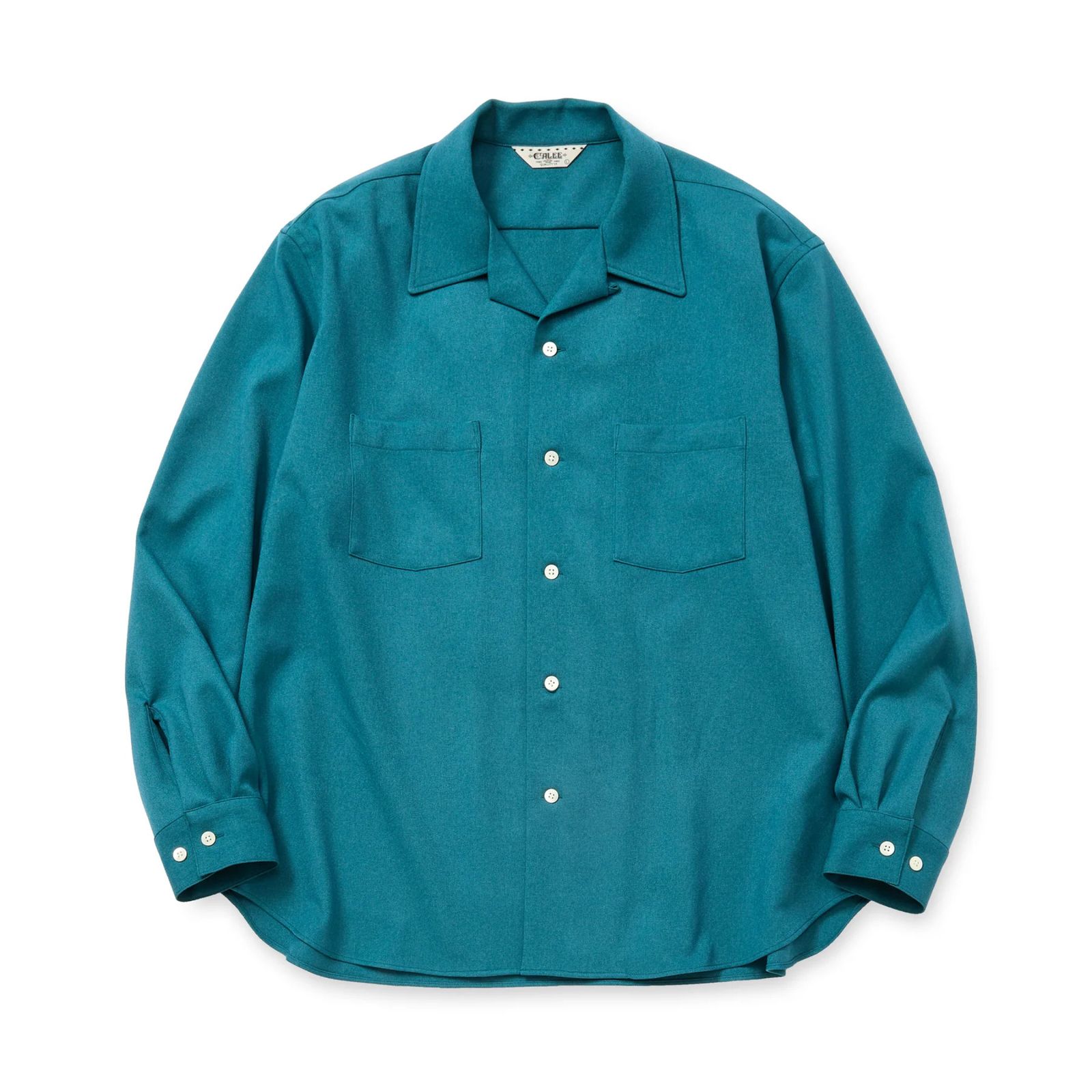 "BLATANT LOCALISM" OPEN COLLAR ROUND L/S SH (TURQUOISE BLUE)｜オープンカラー ラウンド 長袖シャツ｜CL-25AW038