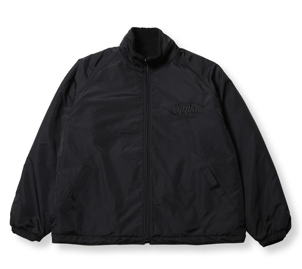 CUTRATE - CUTRATE LOGO EMBROIDERY REVERSIBLE BOA JACKET (BLACK