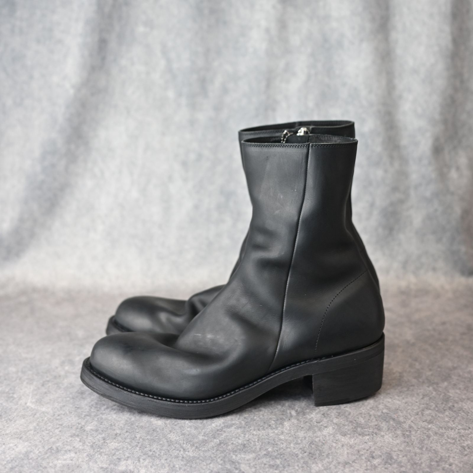 GUIDI オイルカーフ 製品シワ加工 / レザーソール （BLACK） 646-02