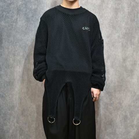 MESH TAIL LONG SLEEVE TOP (BK)｜テイルロングスリーブ｜PD26SC04